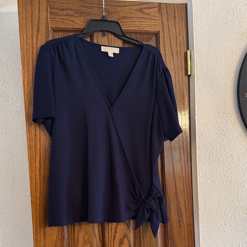 MICHAEL Michael Kors Navy Wrap Blouse